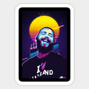 retro 80s post malone Sticker